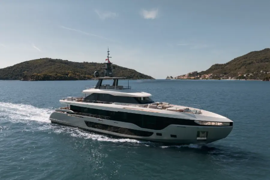 Azimut 116, exterior — Priveo Yachts, Europe. Five cabins, one coastline, room to spread out