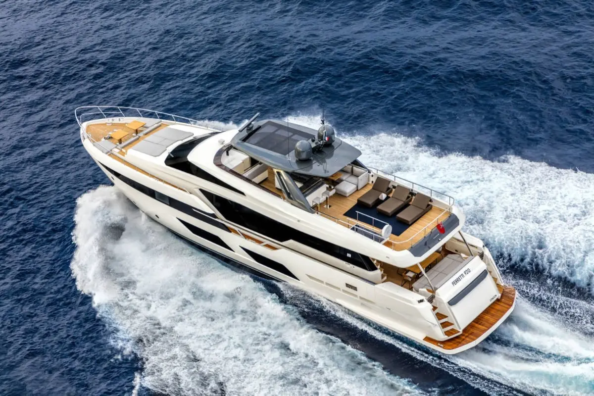 Ferretti 920, flybridge — Priveo Yachts, Europe. A 28-Metre Hull Built For Quiet Coastal Bays