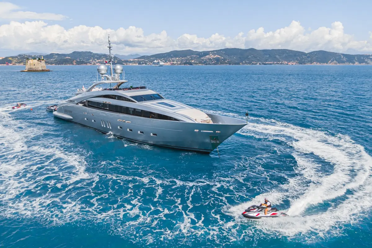 Silver Wind, exterior — Priveo Yachts, Europe. Beach club access along quiet European coastlines