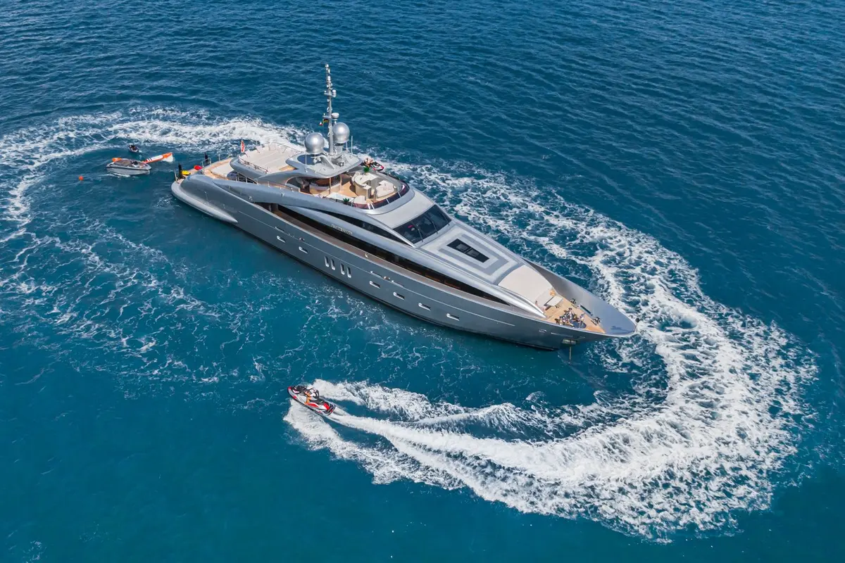 Silver Wind, main deck — Priveo Yachts, Europe. Beach club access along quiet European coastlines