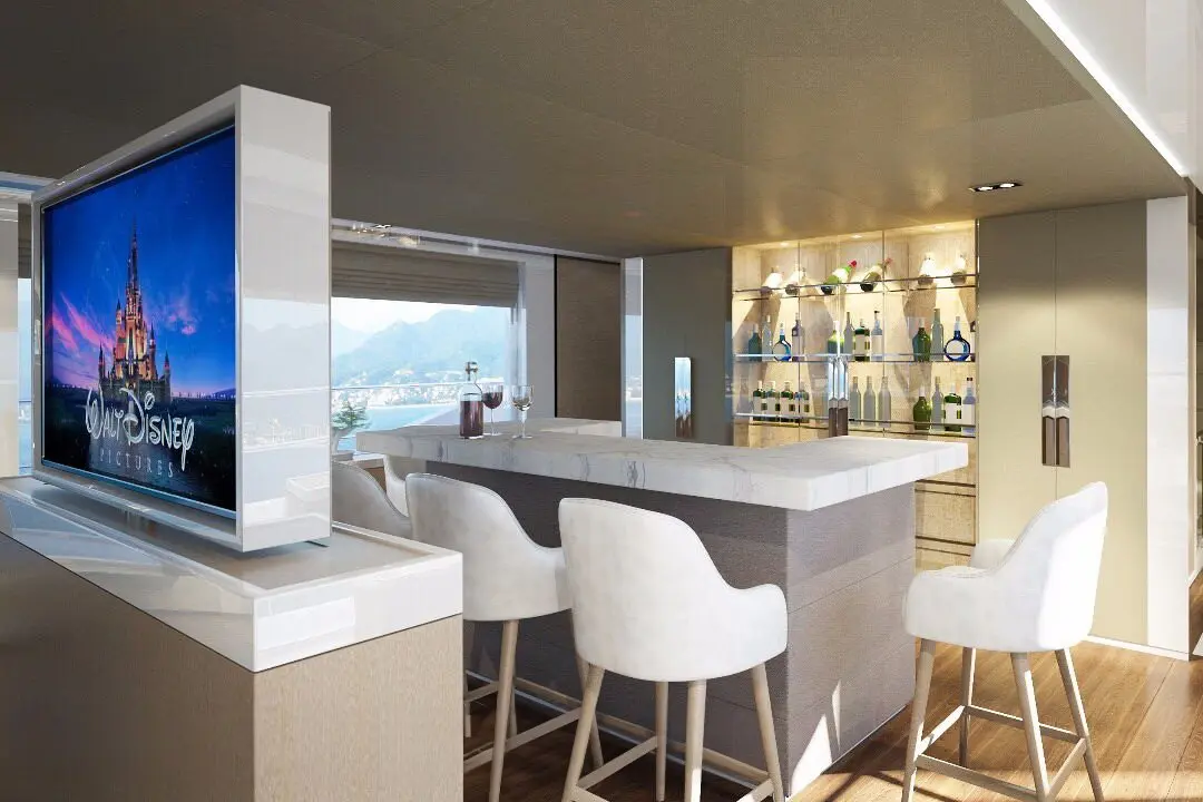 Majesty 100, aft deck — Priveo Yachts, Europe. Five cabins, one coastline, twelve guests at ease