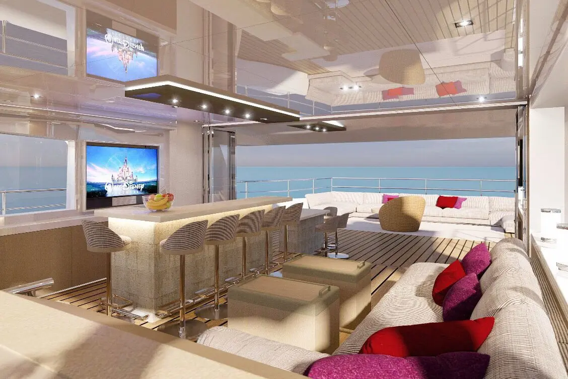 Majesty 100, master cabin — Priveo Yachts, Europe. Five cabins, one coastline, twelve guests at ease