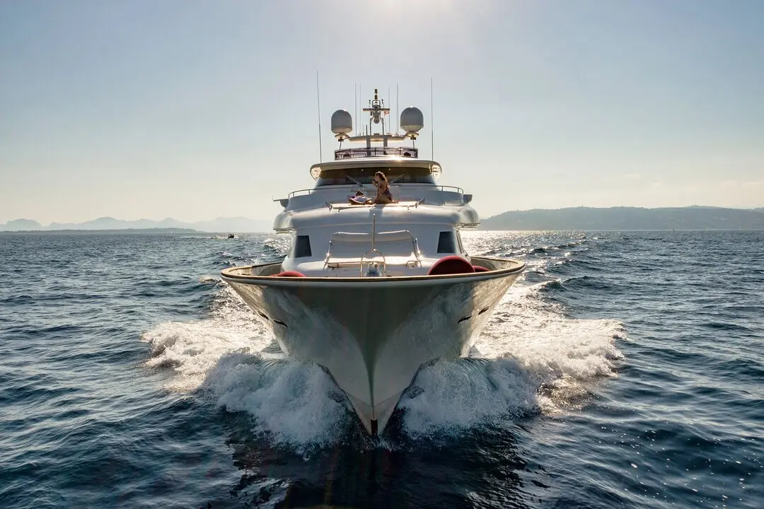 Navetta 33, master cabin — Priveo Yachts, Europe. A steady, full-beam base for slow coastal days