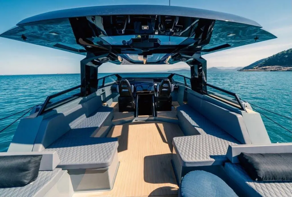 Okean 55, salon — Priveo Yachts, Europe. A private coastal day for fourteen guests