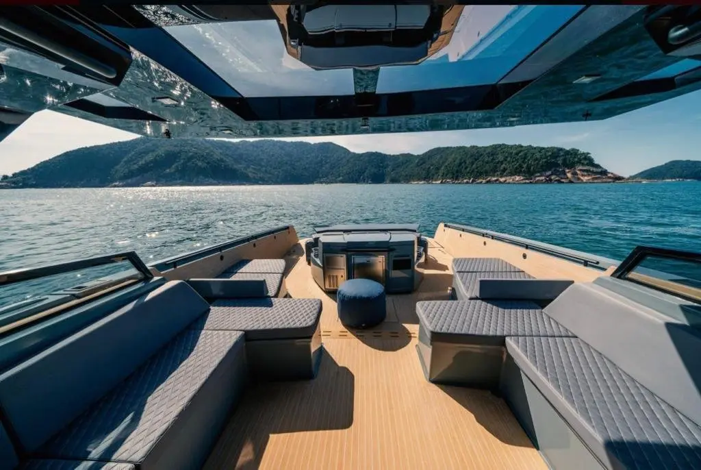 Okean 55, flybridge — Priveo Yachts, Europe. A private coastal day for fourteen guests