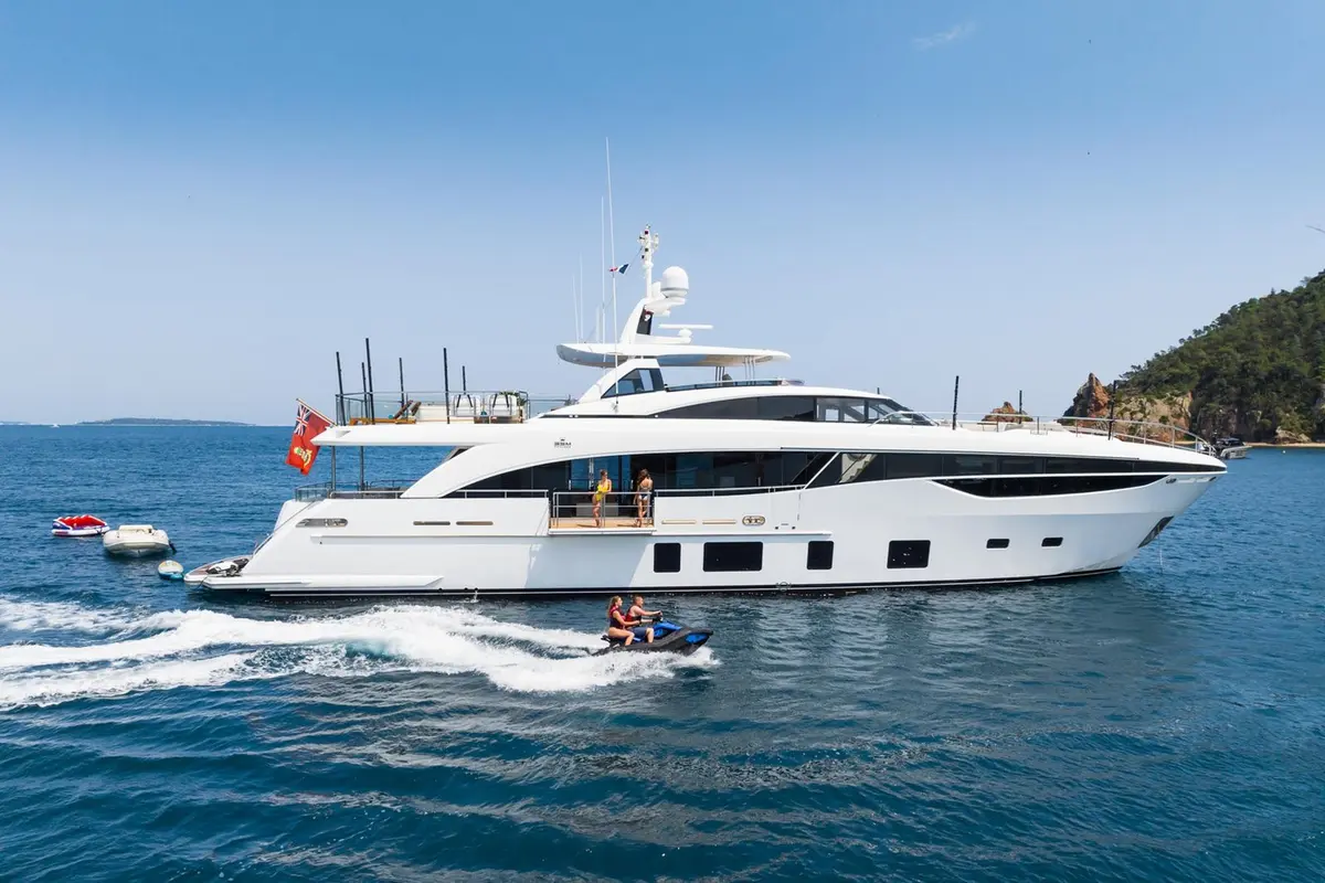 Princess 35M, exterior — Priveo Yachts, Europe. Wide decks and four cabins for coastal cruising