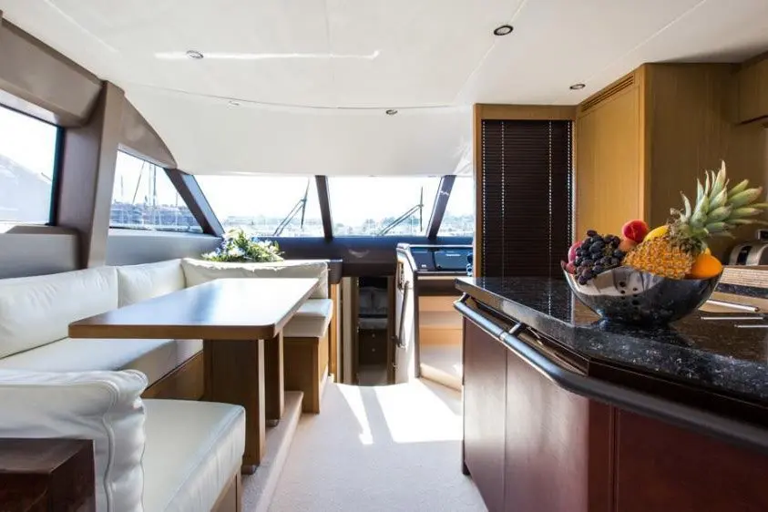 Princess 68 Fly, main deck — Priveo Yachts, Europe. A flybridge built for long coastal afternoons