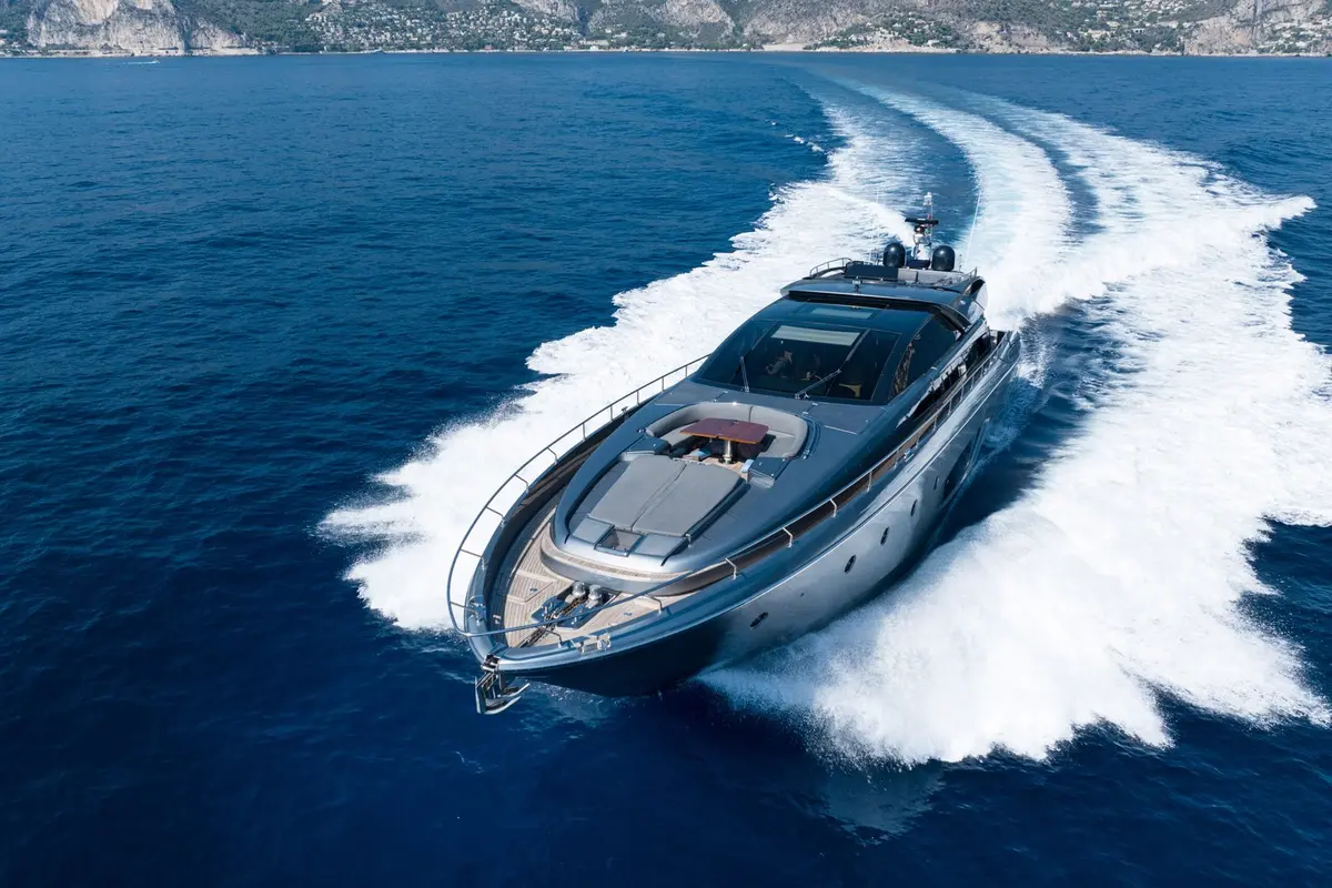 Riva 86 Domino, aft deck — Priveo Yachts, Europe. A 26-metre Italian hull built for coastal days