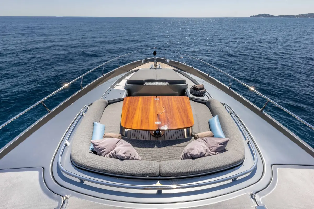 Riva 86 Domino, master cabin — Priveo Yachts, Europe. A 26-metre Italian hull built for coastal days