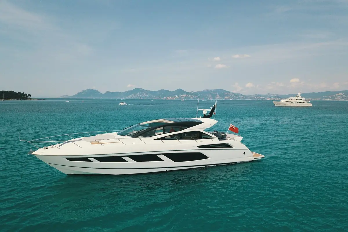 Sunseeker 68, exterior — Priveo Yachts, Europe. A fast 22-metre cruiser built for coastal day trips