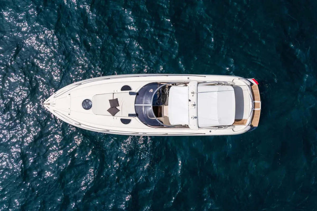 Superhawk 34, main deck — Priveo Yachts, Europe. A fast coastal run for seven, one afternoon