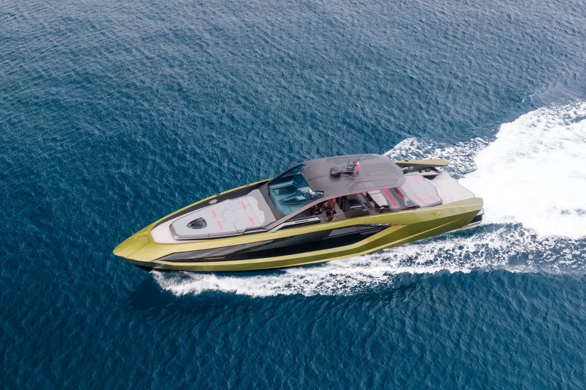Lamborghini 63, exterior — Priveo Yachts, Europe. Carbon-hull speed built for fast coastal day trips