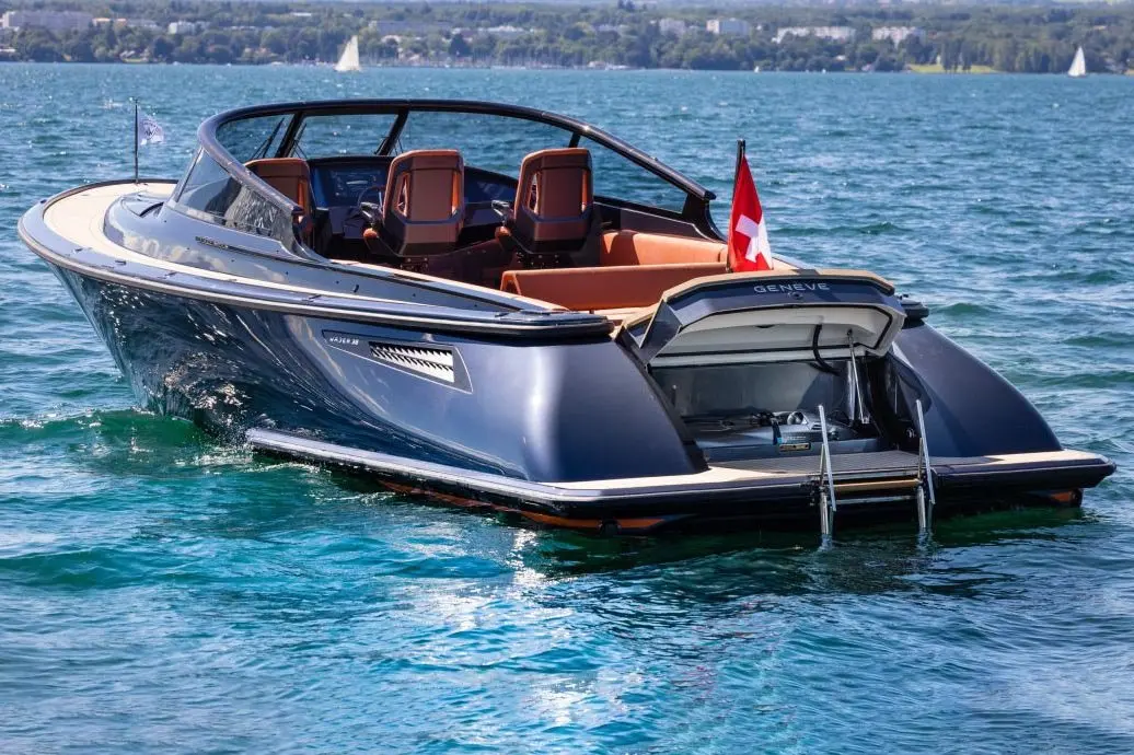 Wajer 38, aft deck — Priveo Yachts, Europe. A sleek day boat built for quick coastal runs